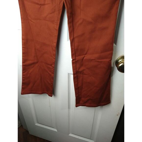 belle kim gravel Woman 4P Pants Rust Pullon Pocket Stretch Flat Front - Picture 3 of 9
